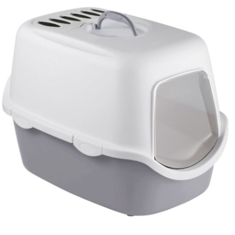 Закрита котешка тоалетна Zolux Cathy Filter с вграден филтър Сив