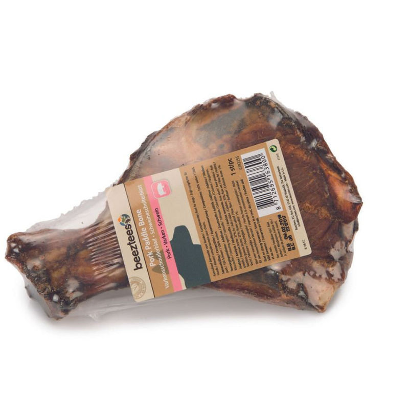 Натурално лакомство за куче Beeztees Paddle bone свинска кост 18 см.