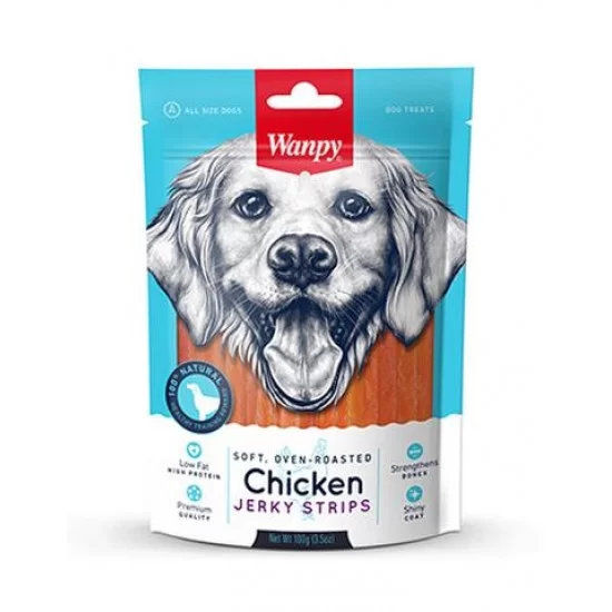 Wanpy Soft Chicken Jerky Strips 100 г - премиум клас меко пилешко филе на ленти, печено на фурна
