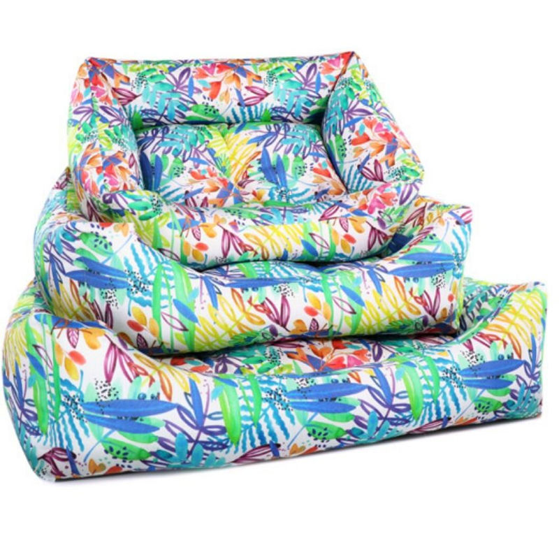 Цветно кучешко легло Blue Leaf Record  – със свеж дизайн, подвижна възглавничка и издръжлива материя 60/45/16 4