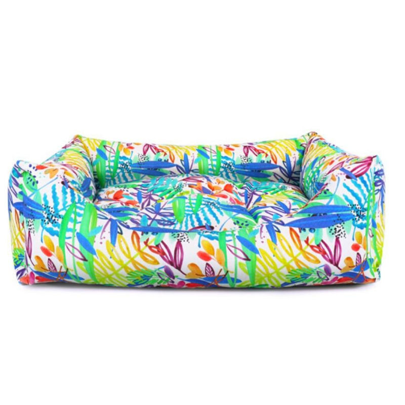 Цветно кучешко легло Blue Leaf Record  – със свеж дизайн, подвижна възглавничка и издръжлива материя 60/45/16 2