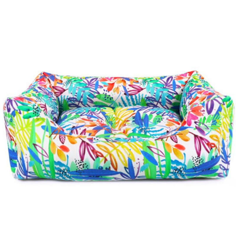 Цветно кучешко легло Blue Leaf Record  – със свеж дизайн, подвижна възглавничка и издръжлива материя 60/45/16