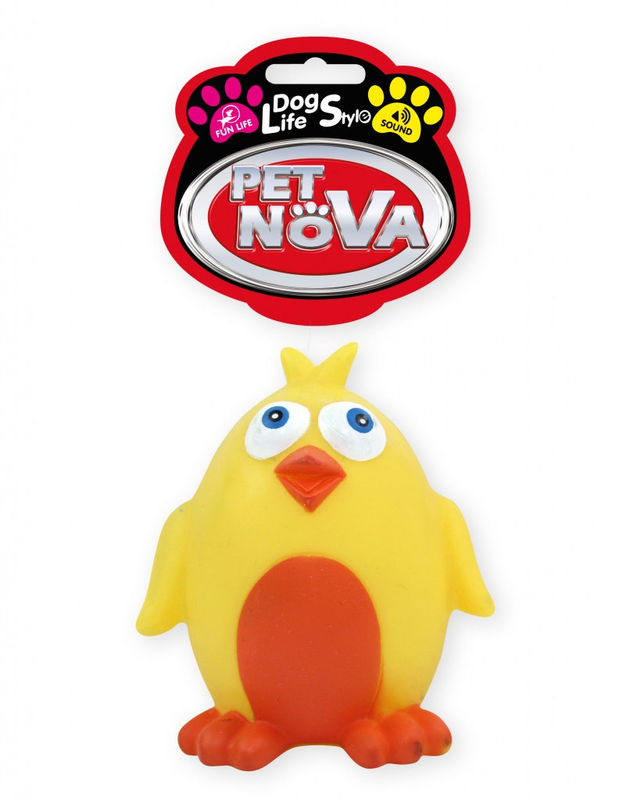 Винилова кучешка играчка PET NOVA патенце със звук 10 см. 10 см.