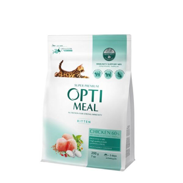 OPTIMEAL KITTEN WITH CHICKEN Супер премиум храна за малки котета с пилешко 9
