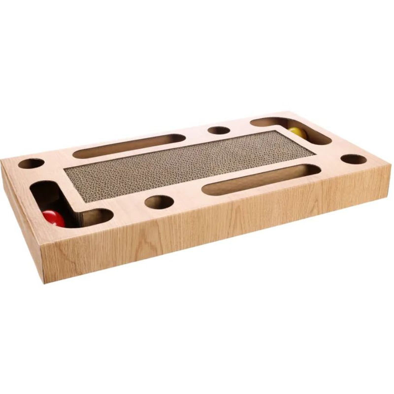 Играчка за котки Flamingo Scratching toy Crabi с драскалка за нокти и котешка трева Кафяв