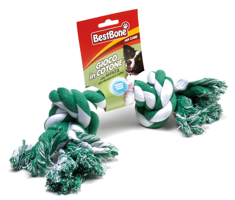 Памучен кокал 25 см. Record, с вкус на мента, подпомагащ почистването на зъбките  25 см. 3