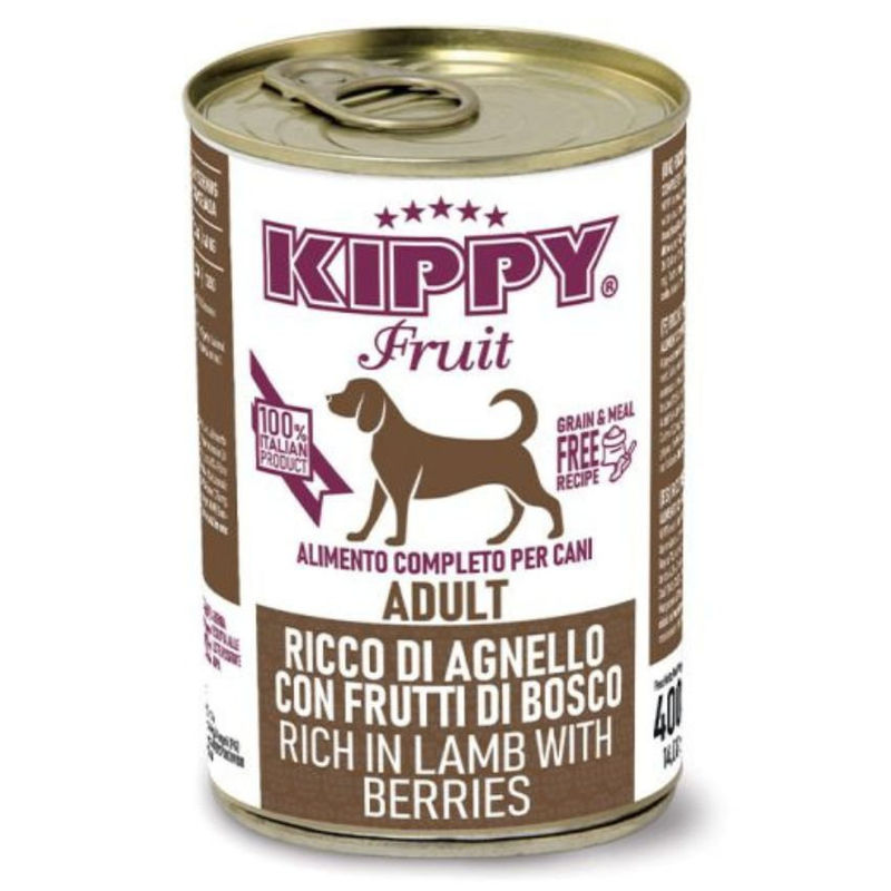 Консервирана храна за кучета KIPPY FRUIT ADULT rich in Lamb with berries с агнешко и горски плодове 0.400 кг.