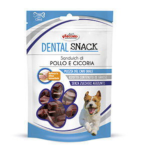 Дентално лакомство Record Dental Snack сандвич с пиле, цикория и червена боровинка 75 гр.