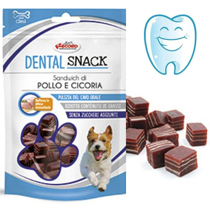 Дентално лакомство Record Dental Snack сандвич с пиле, цикория и червена боровинка 75 гр. 3