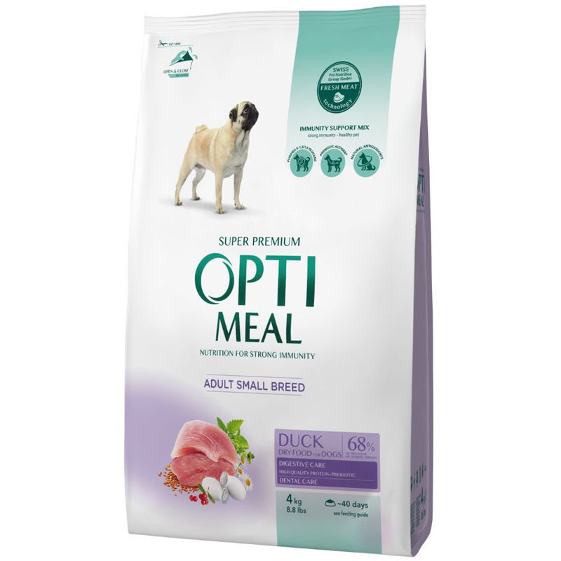 OPTIMEAL DOG MINI ADULT WITH DUCK Супер премиум храна за кучета от малки породи с патешко 8