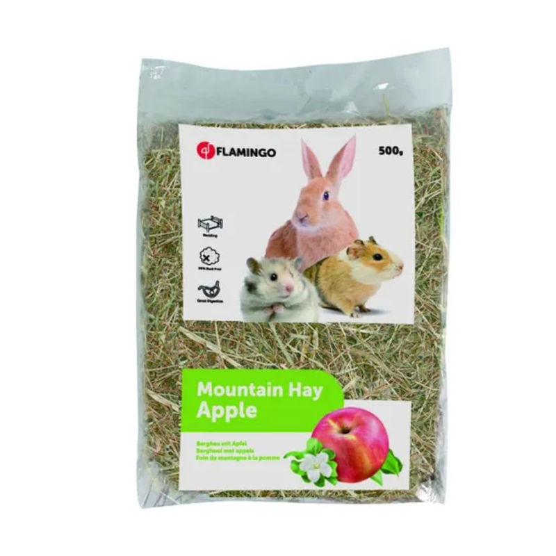Планинско сено за зайци Flamingo Mountain hay Apple с ябълка 0.500 кг.
