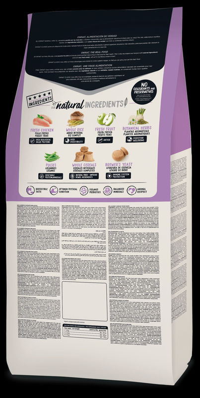 Натурална суха храна Ownat Classic Sterilized с прясно пилешко месо, за кастрирани котки 1.5 кг.