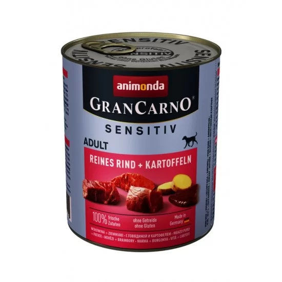 GranCarno® Sensetive говеждо + картофи, 53% говеждо, 10% картофи, 400 гр