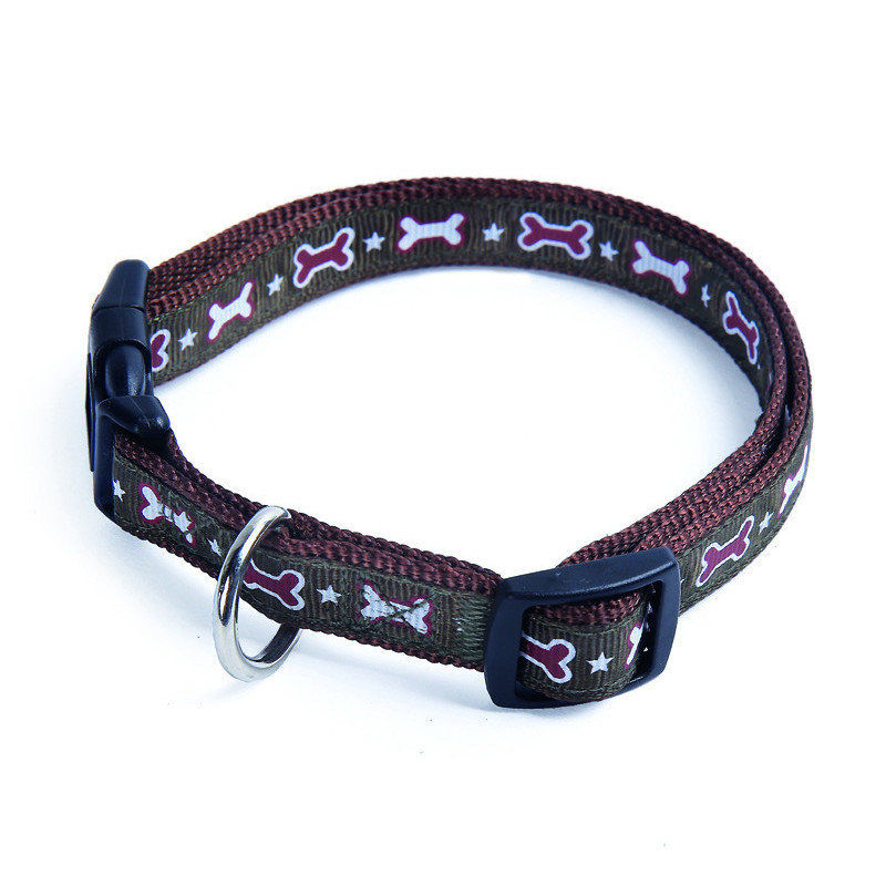 Нашийник за кучета Record OSSICINI с кокалчета, кафяв L