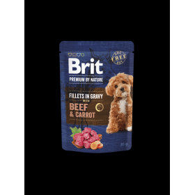 Brit Premium by Nature Dog Fillets in Gravy with Beef & Carrot -пауч за кучета с говеждо месо и моркови 85гр.