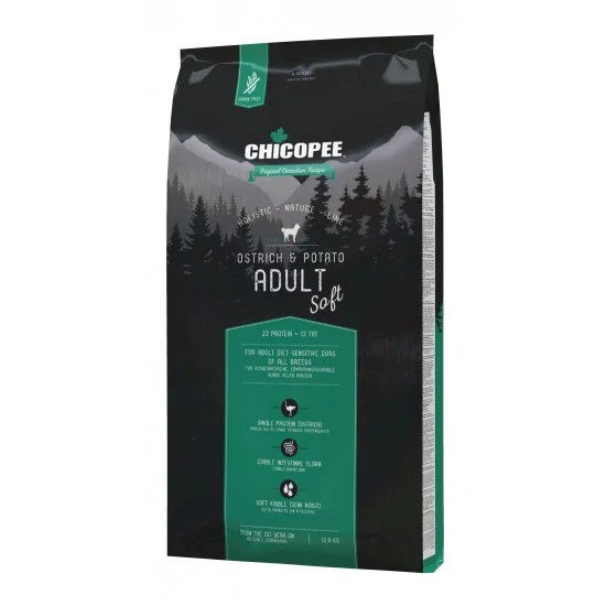 Chicopee Holistic Soft Ostrich&Potato - полувлажна храна за кучета, с щраус и картофи, мека гранула, малки и мини породи, 2 кг 5