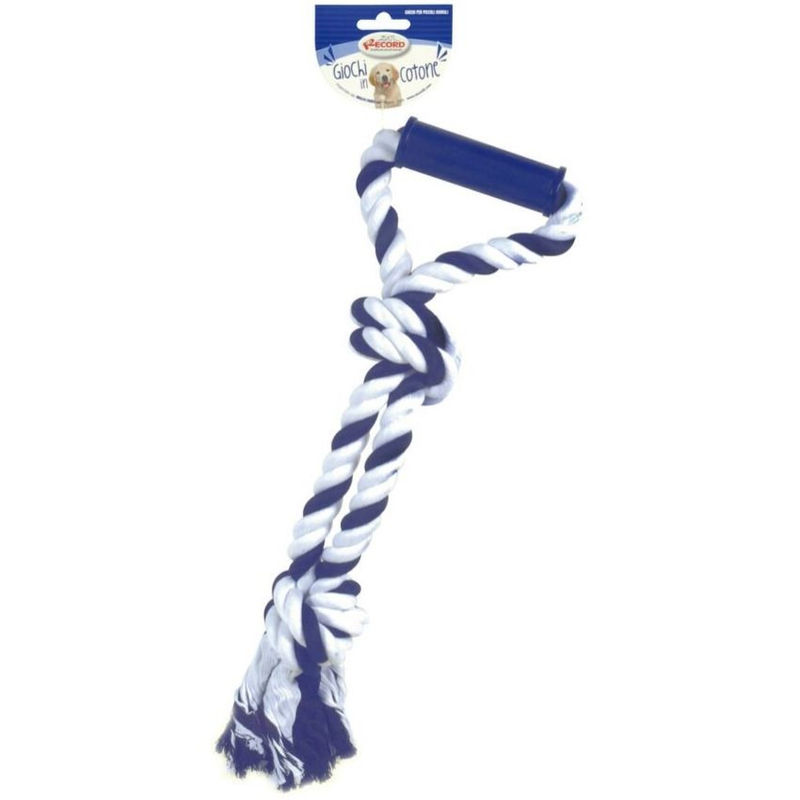 Памучно въже за дърпане 45 см. Record, подпомагащо почистването на зъбките  син 2