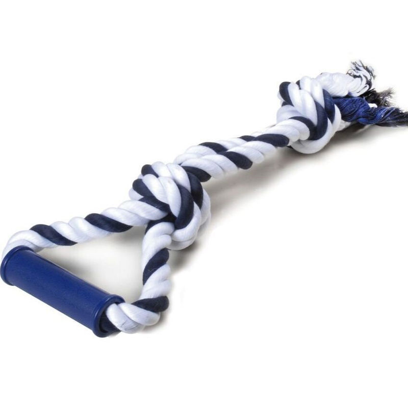 Памучно въже за дърпане 45 см. Record, подпомагащо почистването на зъбките син