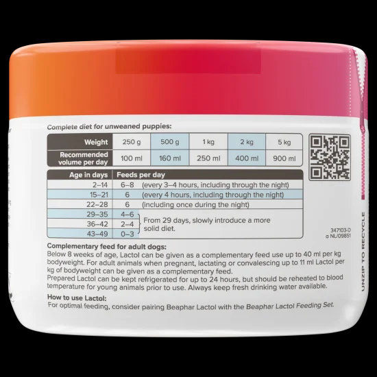 Beaphar Lactol - сухо мляко за кученца, 250 г 10