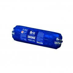 Деликатесен салам за кучета Brit Sausage Тurkey&Peace – с 95% свежо пуешко месо и 3.5% грах 800 гр.