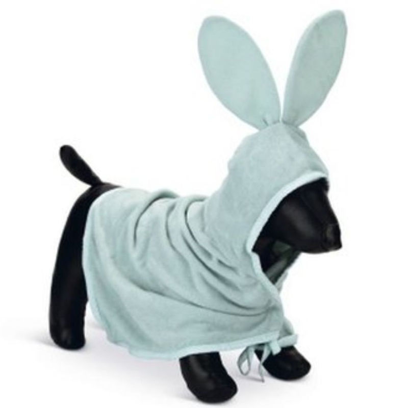Кучешки халат за баня Beeztees Puppy Bath Cape Foompie Green със заешки ушички Зелен
