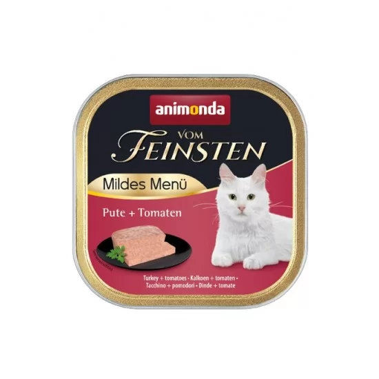Vom Feinsten Mild Menu 100 г, за кастрирани котки с пуйка + домати, (32 бр./стек)