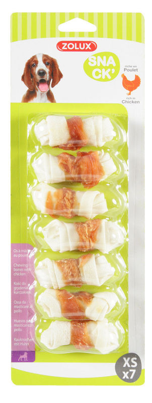 Кокали от компресирана кожа Zolux – обвити в пилешко месо XS x 7 бр XS
