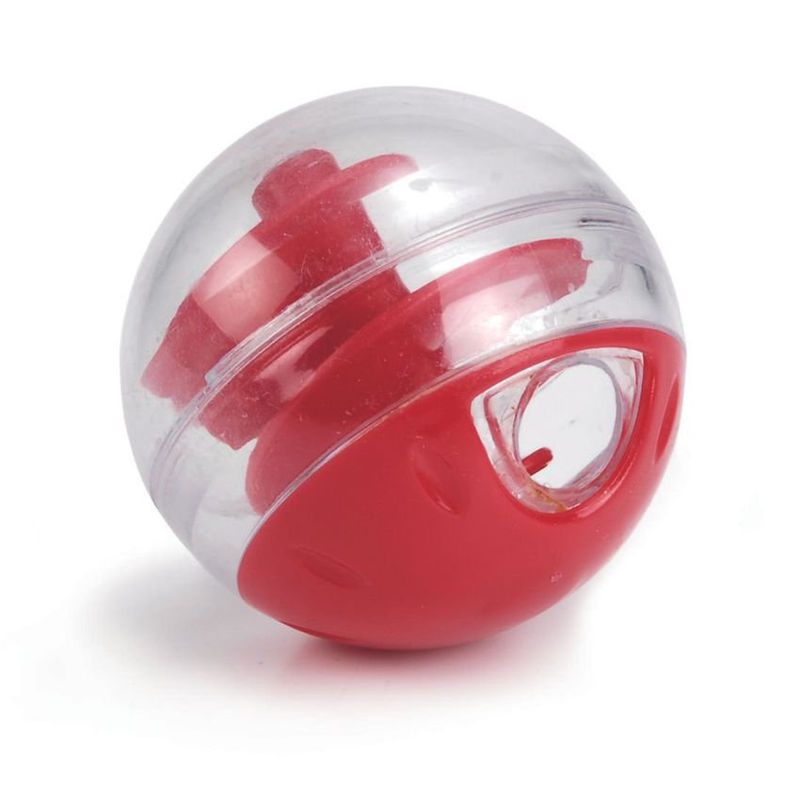 Интерактивно пластмасово топче Beeztees за котки с място за лакомства червен