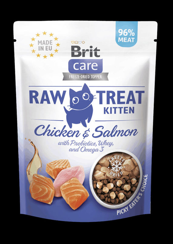 Монопротеиново лакомство за котки Brit RAW Treat CAt Kitten 40gr