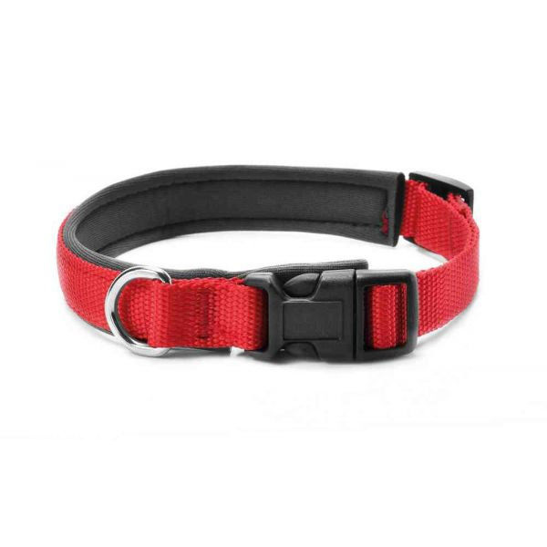 Мек нашийник за кучета с неопрен Record червен цвят S