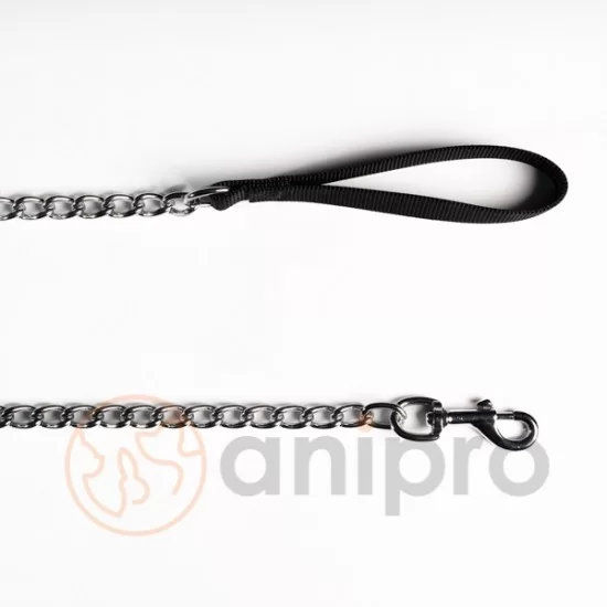 anipro повод синджир 2.5мм/100см с дръжка черна лента 3