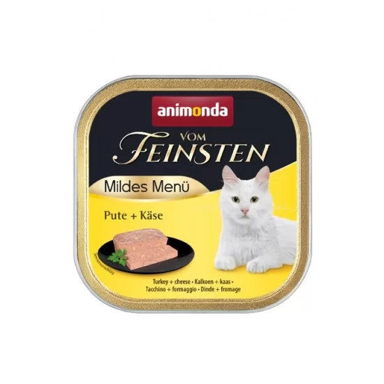 Vom Feinsten Mild Menu  - 100 г кастрирани котки - пуйка + сирене, (32 бр./стек)