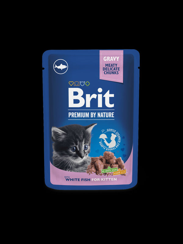 Пауч за котка Kitten Brit Premium Cat pouch White fish 100гр. 0.100 кг.