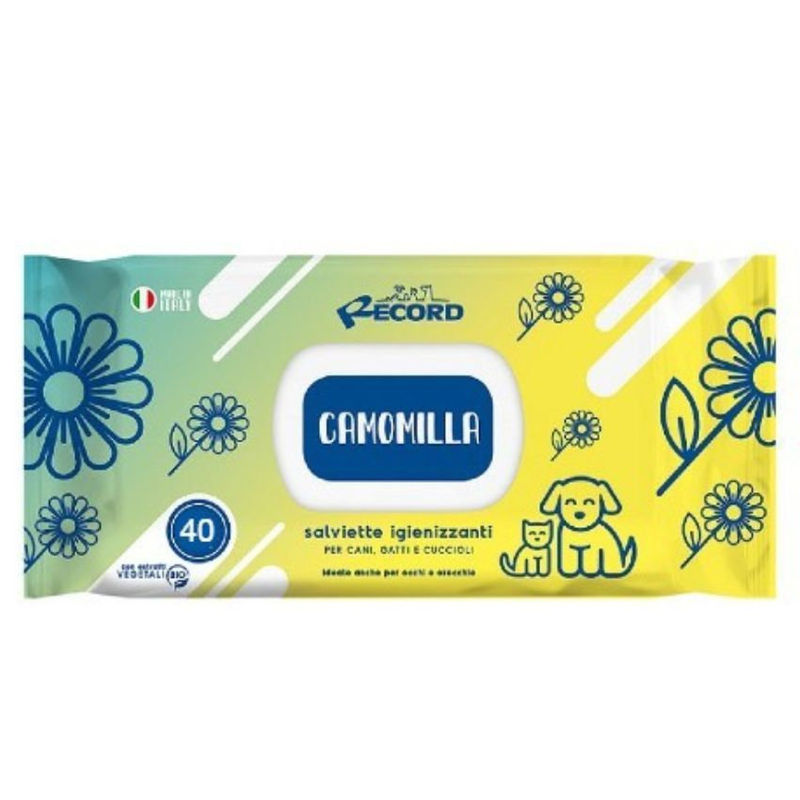 Record wet wipes CAMOMILE – Мокри кърпи за домашни любимци с лайка 40бр. 40 бр.