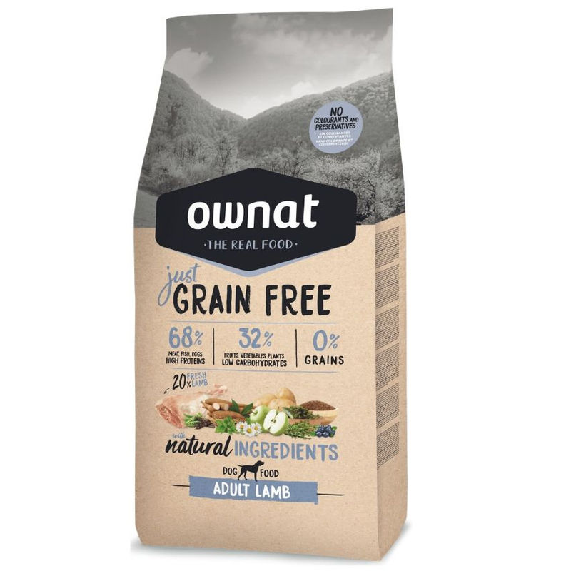 Натурална суха храна Ownat Adult Grain Free Lamb 3кг.