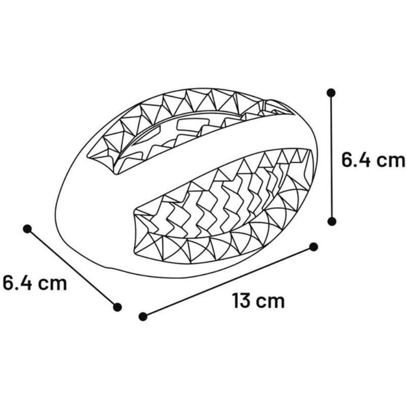 Играчка за куче  Flamingo DINA RUGBY MINT 13 см – ръгби топка с аромат на мента, дентална играчка Зелен 2