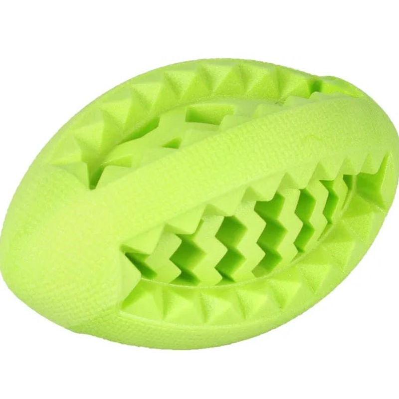 Играчка за куче Flamingo DINA RUGBY MINT 13 см – ръгби топка с аромат на мента, дентална играчка Зелен