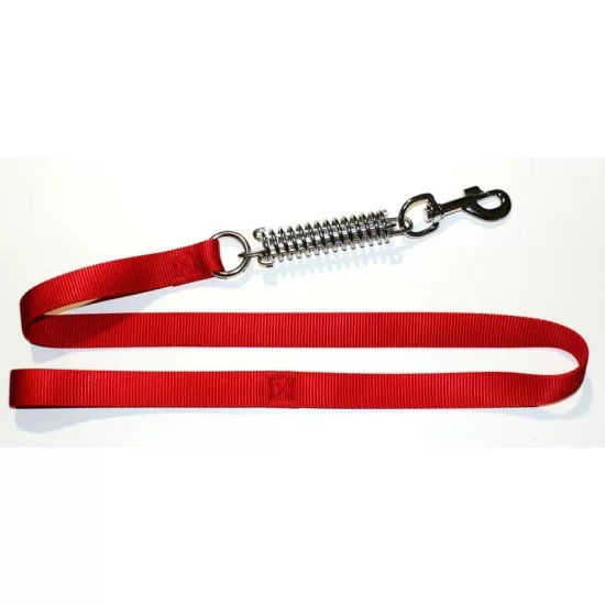 anipro Sport+ повод от лента с компенсираща пружина 2.5/120см червен - за силно дърпащи кучета