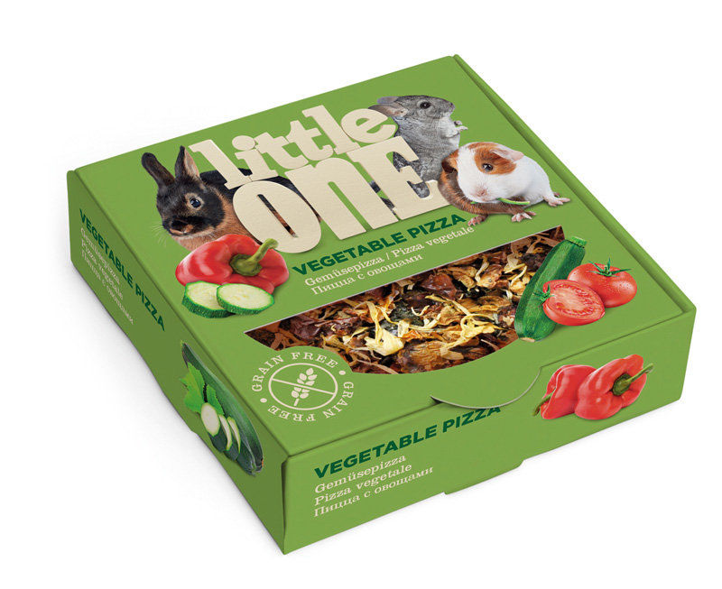 Little ONE vegetable Pizza – Лакомство за гризачи зеленчукова пица 55гр. БЕЗ зърно! 1 бр.