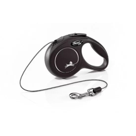 flexi New Classic XS - 3м въже, до 8кг - цвят черен