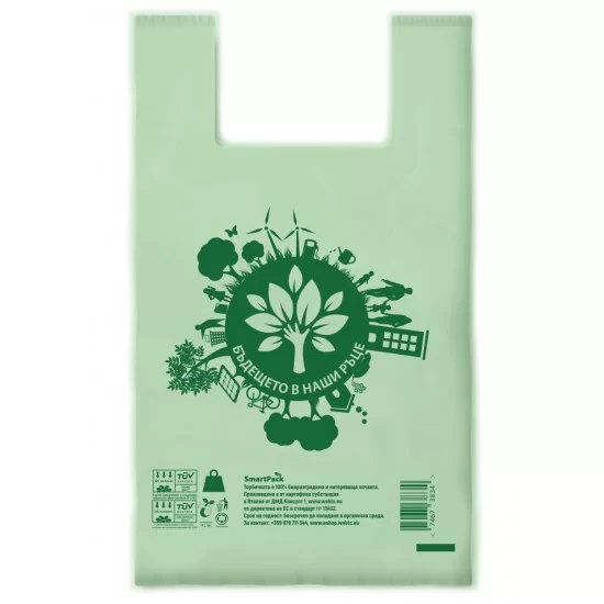 SmartPack Еко торбичка тип Потник, 410x500 мм, 1000 бр зелени