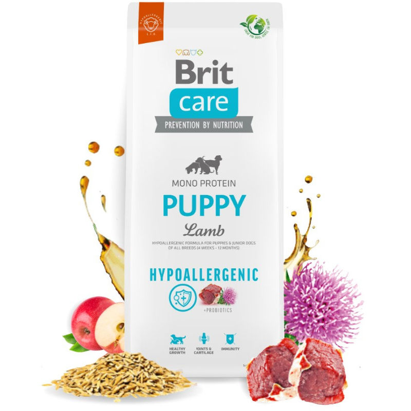 Супер премиум, хипоалергенна храна за кучета Brit Care Dog Mono Prtotein Hypoallergenic  Puppy, монопротеинна, с агнешко месо и бял трън 12 кг. 5