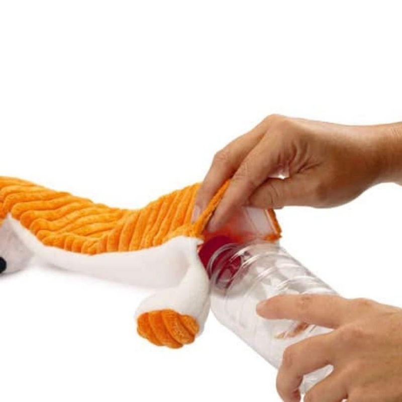 Плюшена играчка за куче Beeztees с място за бутилка – Лисица Оранжев 2