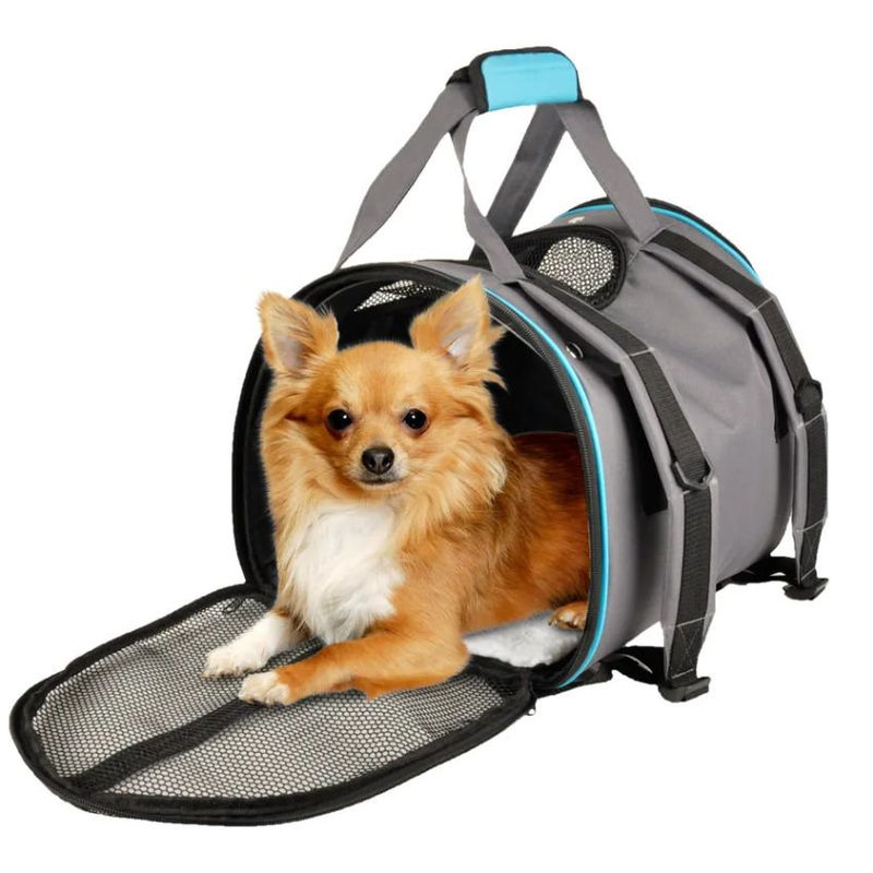 Транспортна раница за кучета и котки Flamingo BACK PACK LENIE 36x32x32CM Сив