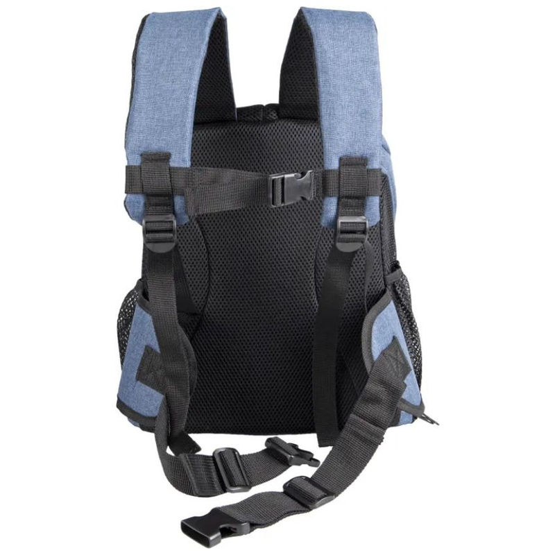 Транспортна раница за кучета Flamingo FRONT CARRIER TIMI BLUE 34x25x37CM походяща за носене както на гърба така и на гърдите син 2