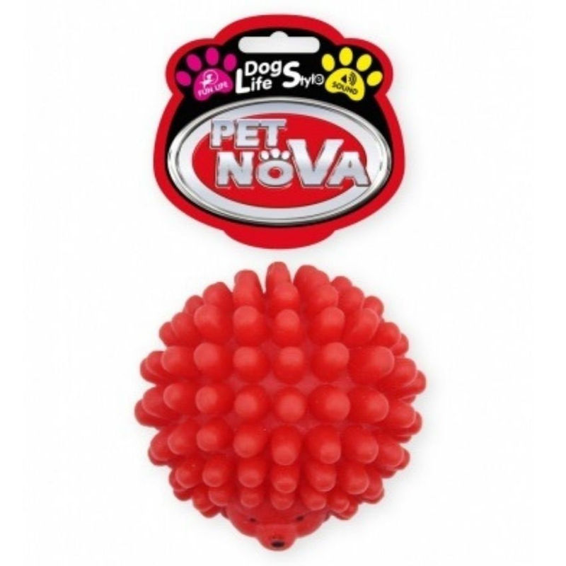 VIN-HEDGEHOG-S Играчка за кучета гумен таралеж със звук PET NOVA 6,5 см. червен