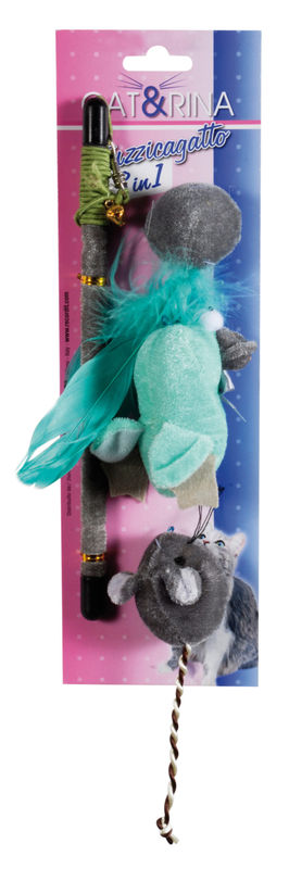 Котешка играчка Record въдица 3в1 26 см Розов