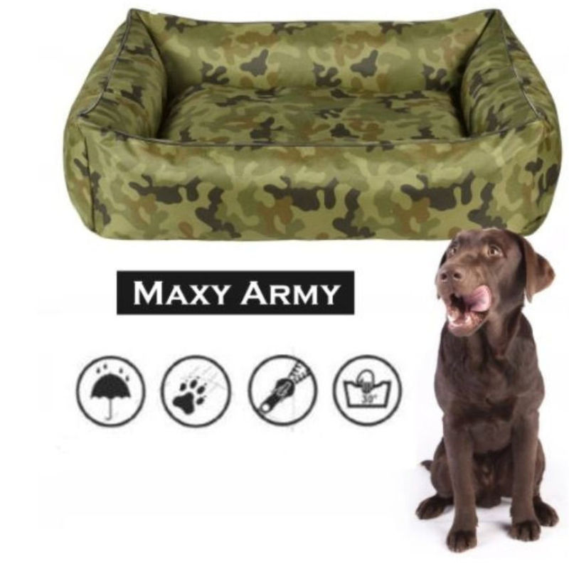 Непромокаемо кучешко легло CAZO Outdoor Maxy Army с военен принт 85×65 см. 2