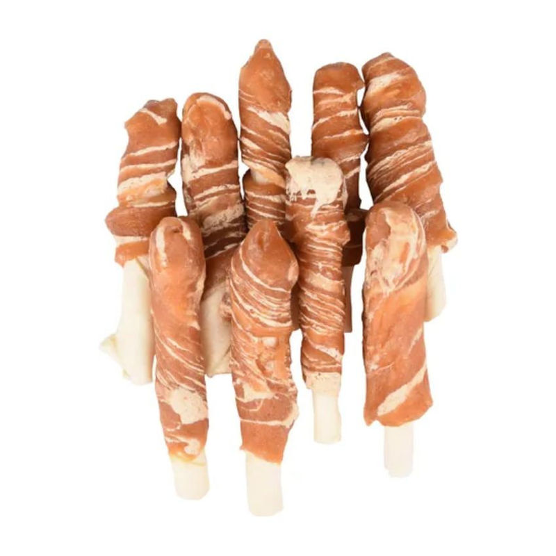 Солети от пресована кожа Flamingo R’hide stick, обвити в пилешко и риба треска 85 гр. 2