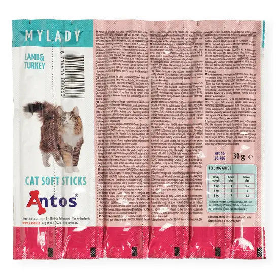Antos Cat Sticks MyLady котешки пръчици агне и пуйка, 6бр
